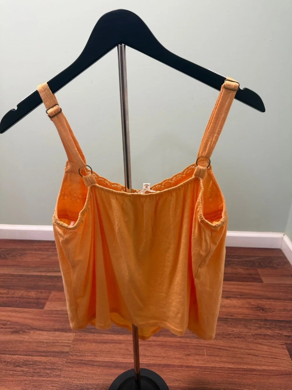 Rewind Orange Eyelet Lace Tank Top - Picture 4 of 6